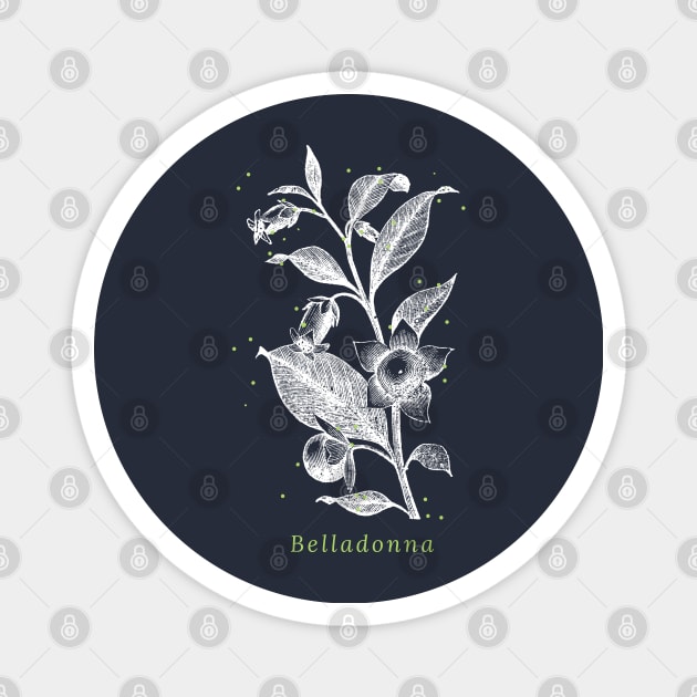 Belladonna nightshade herb botanical witch Magnet by Witchy Ways